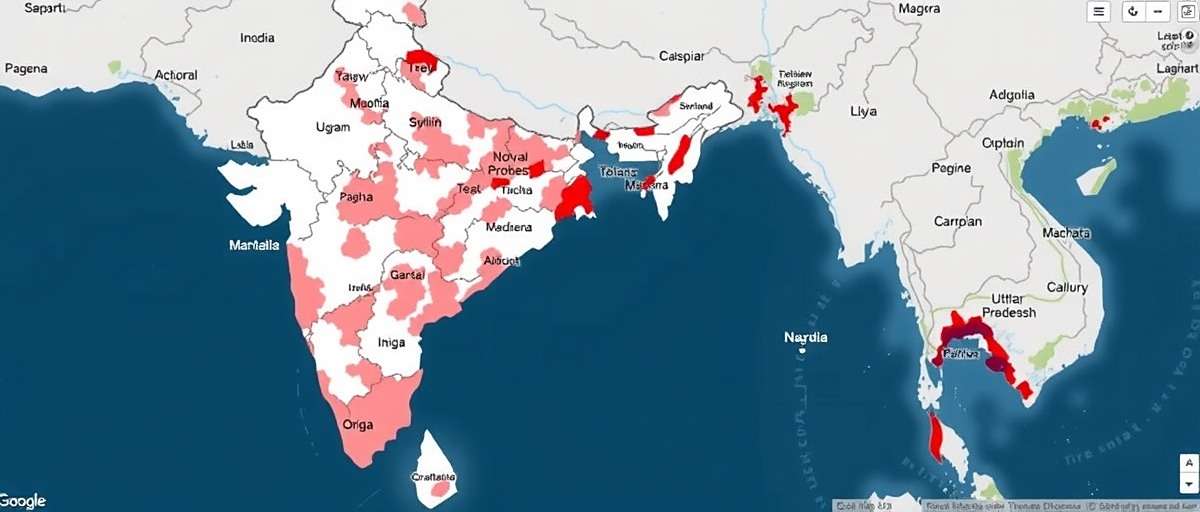 Nostra Pro - Regional Popularity Map of India showing regional download distribution for Nostra Pro with highest concentrations in Maharashtra, Karnataka, and Uttar Pradesh